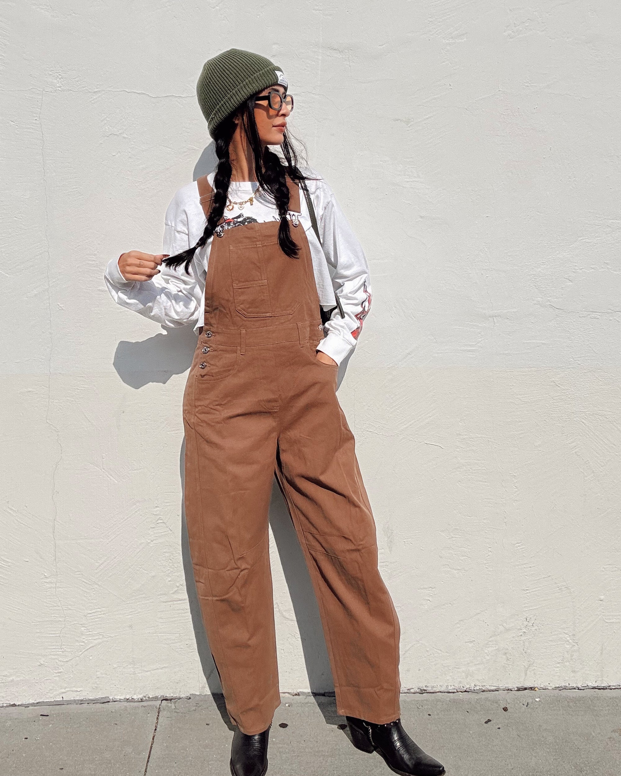 Denim Overalls - Mocha
