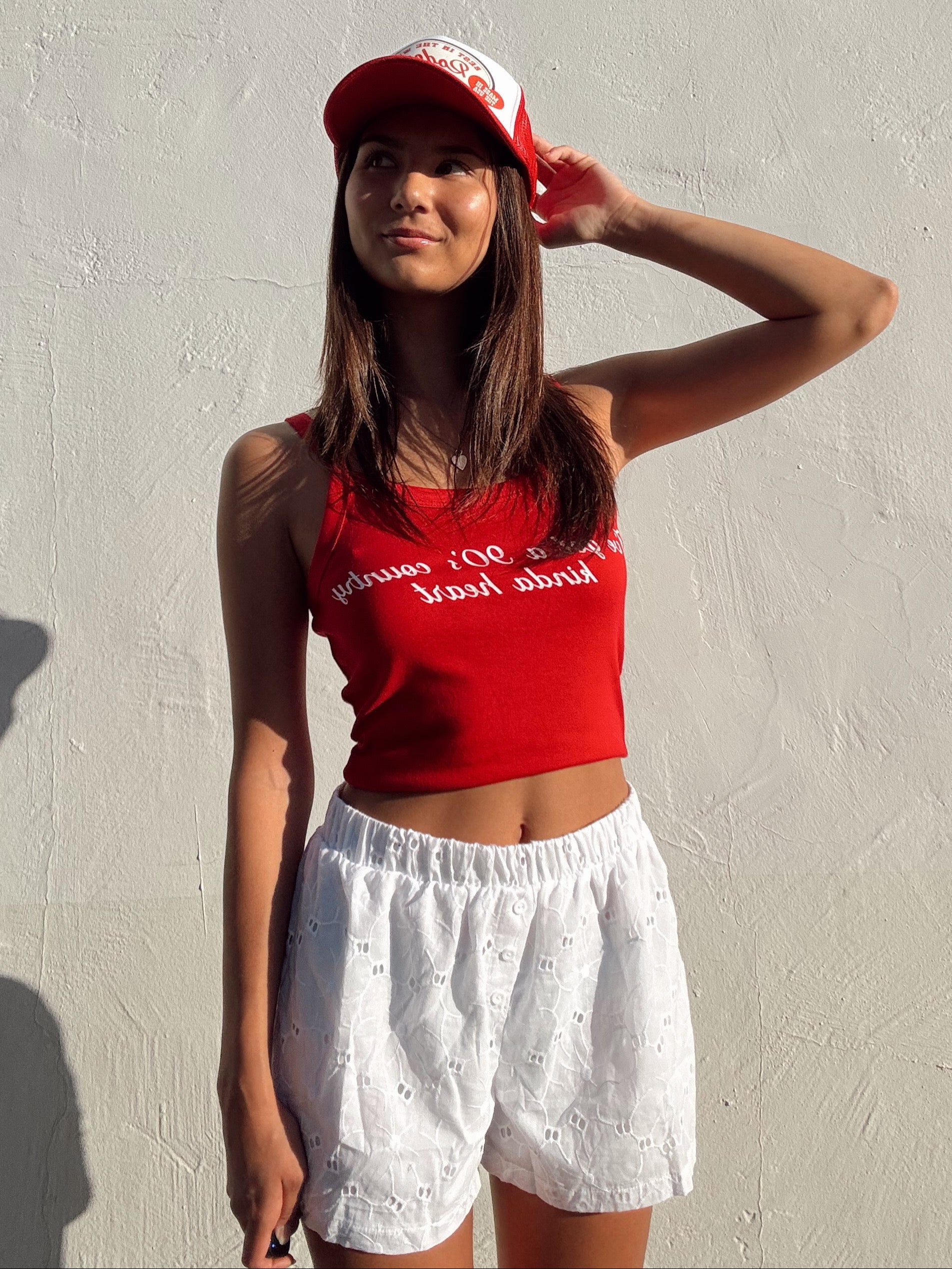 White Eyelet Boxer Shorts