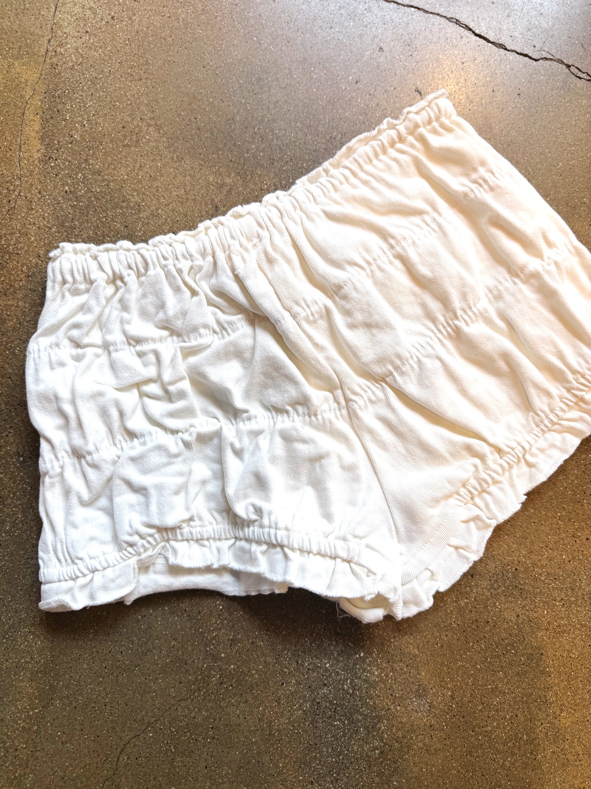 Denim Bloomer Shorts - White