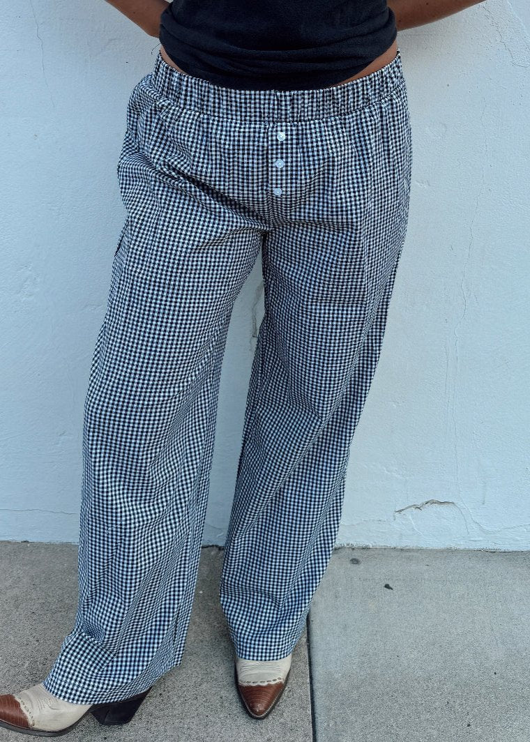 Gingham Wide Leg Pant