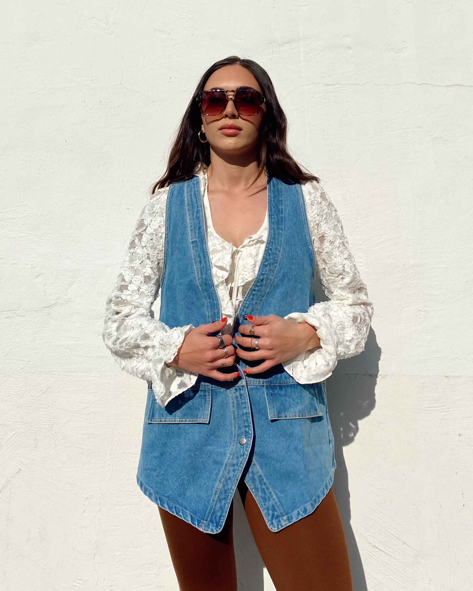 Denim Midi Vest