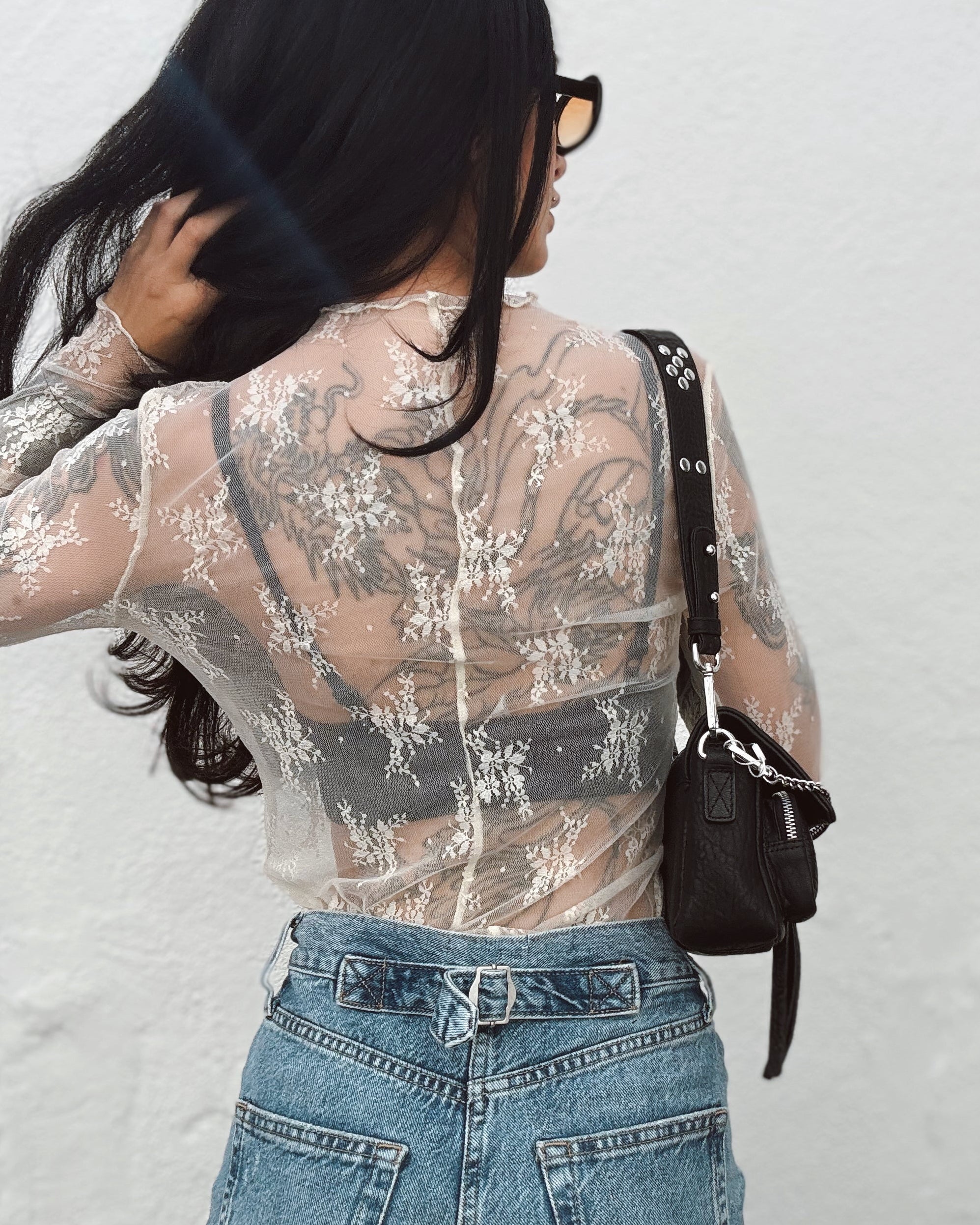 Lace Layering Long Sleeve - Cream