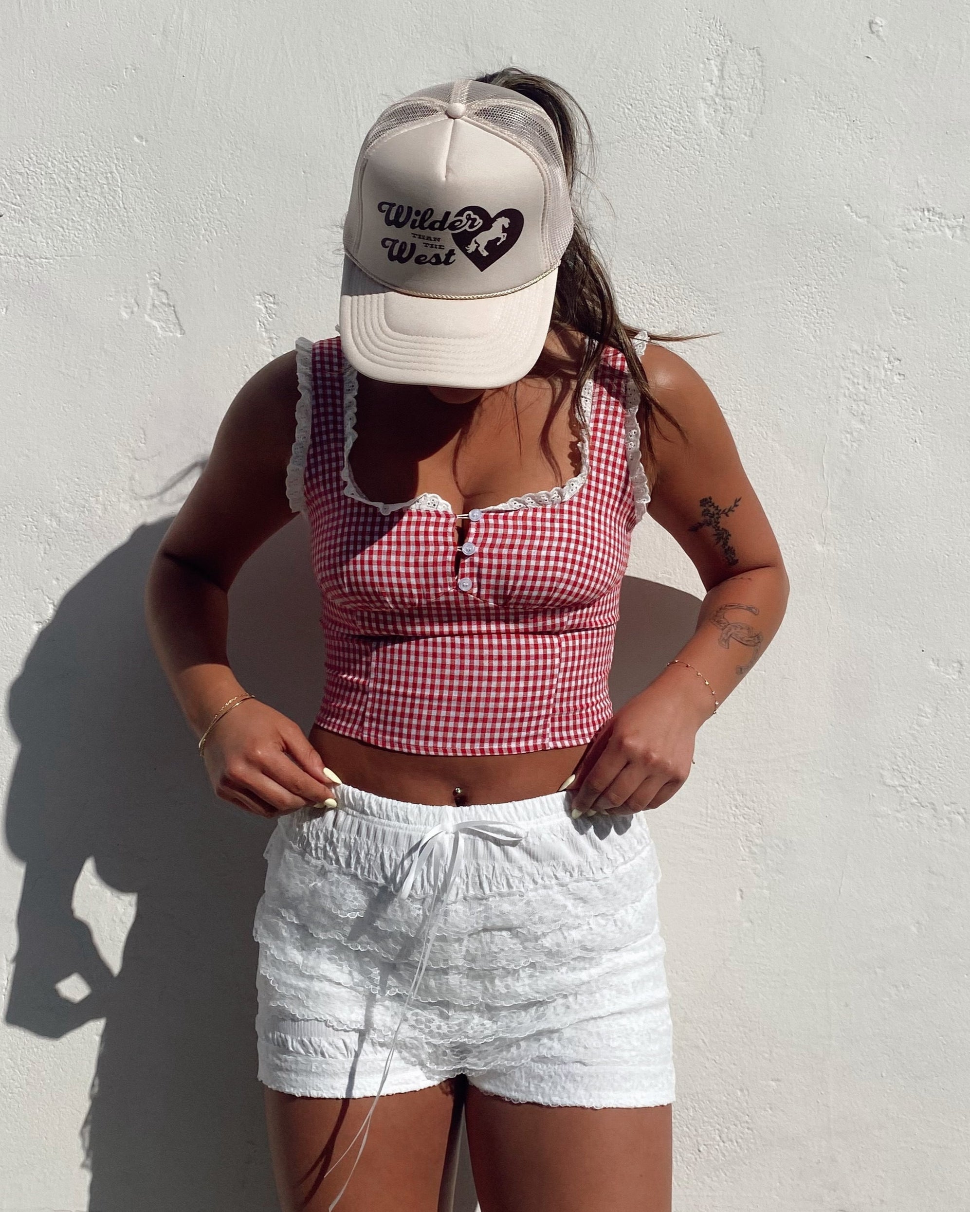 Lace Ruffle Shorts - White