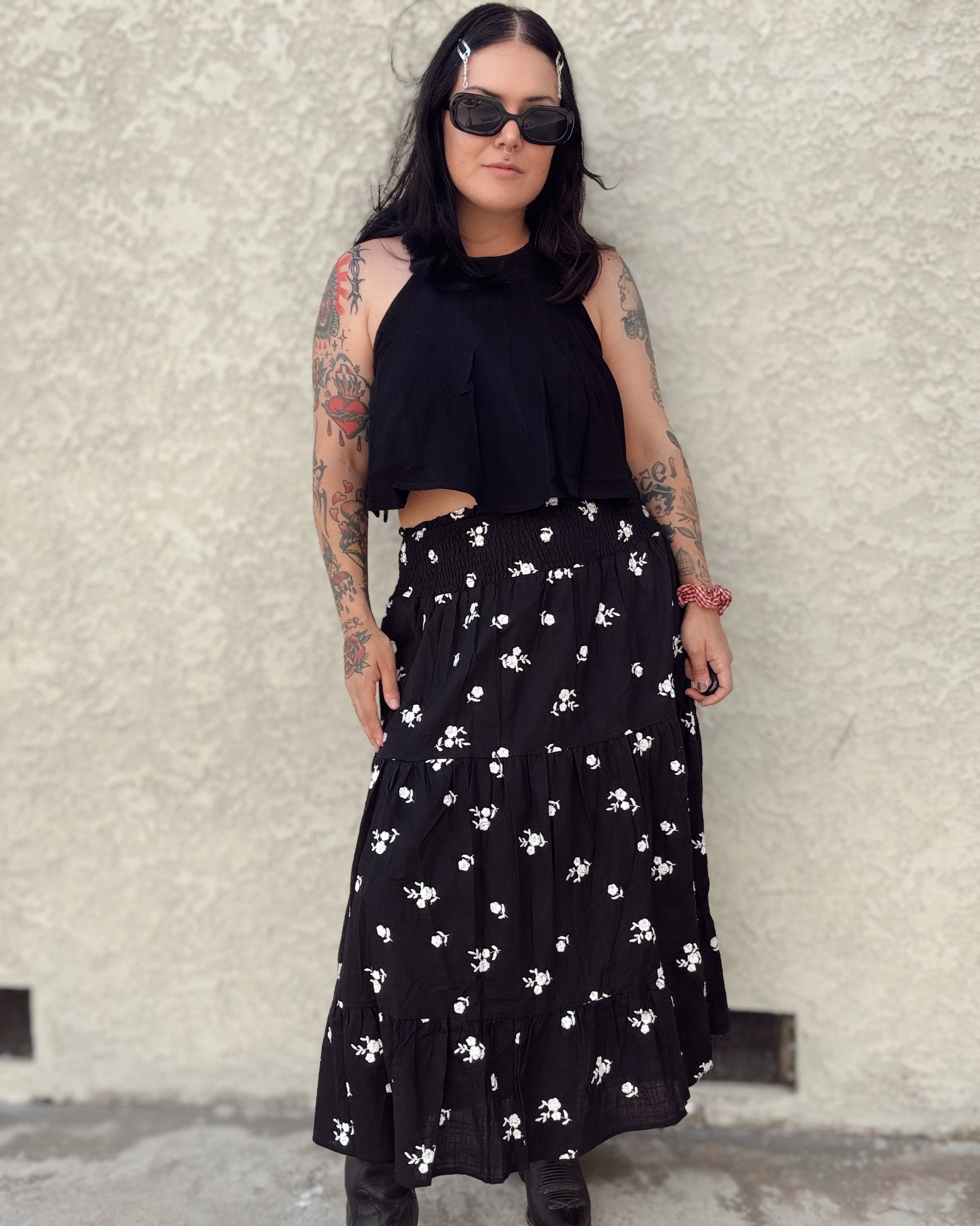 Flower Midi Skirt