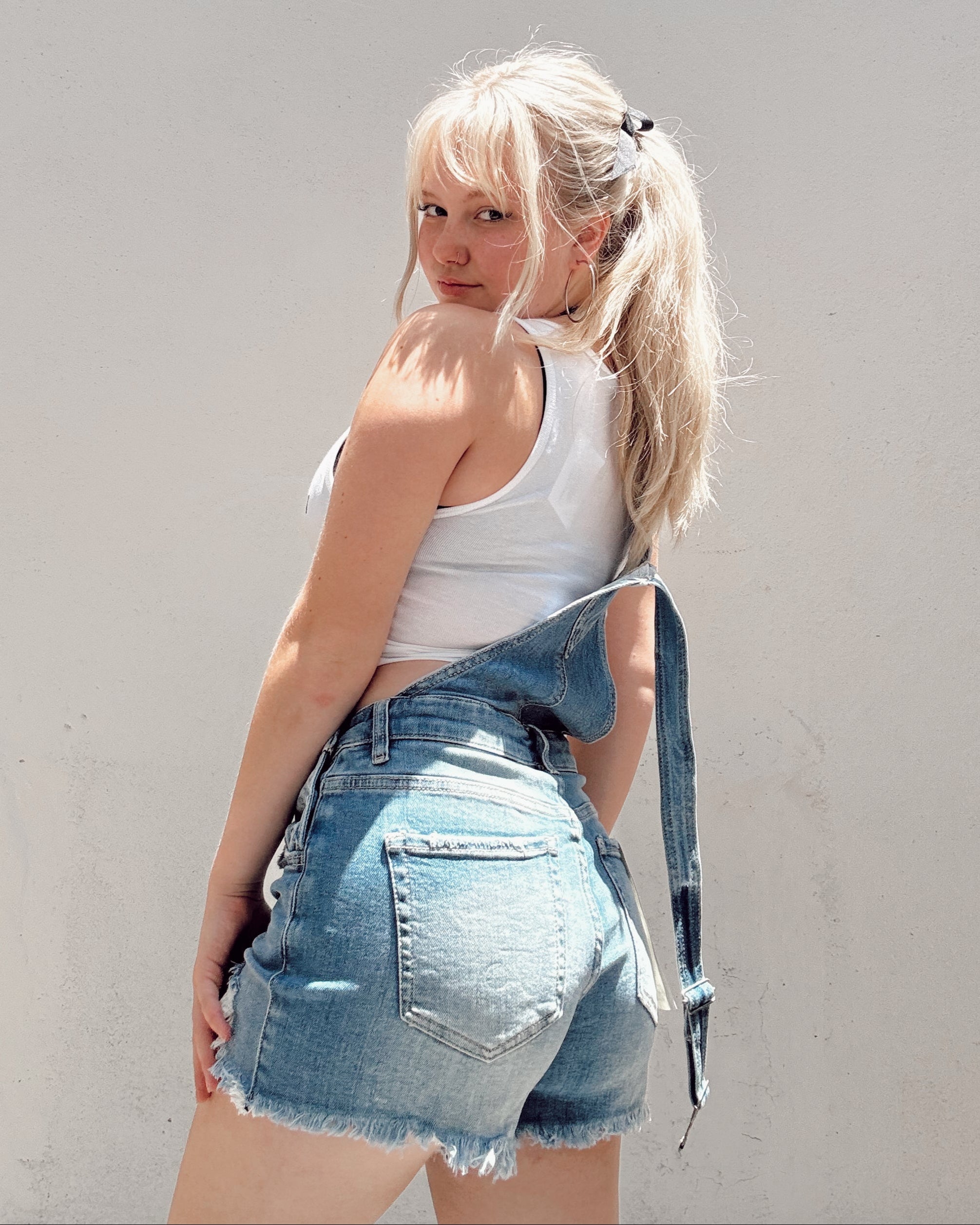Denim Shortalls - Burnout