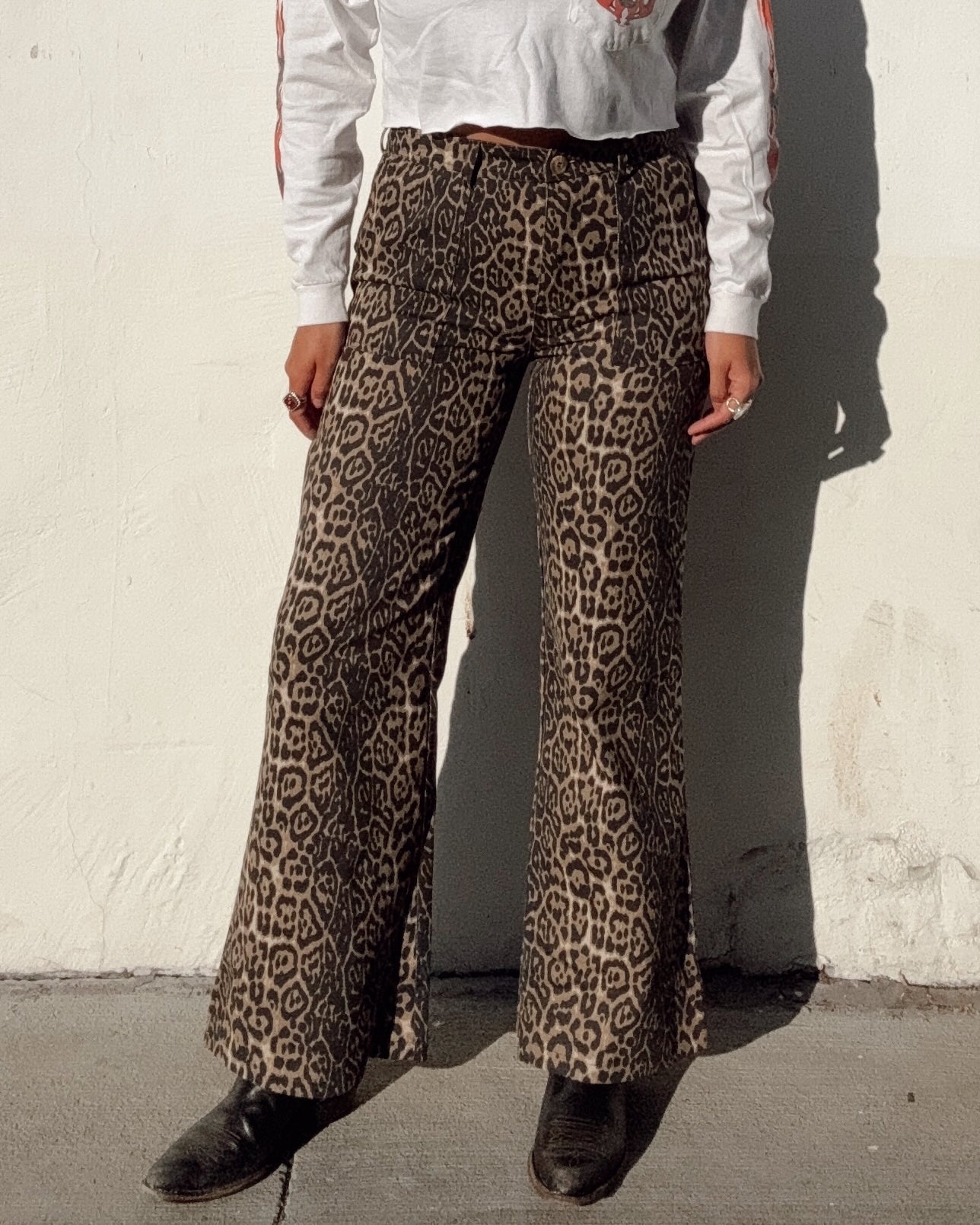 Leopard Flare Jeans