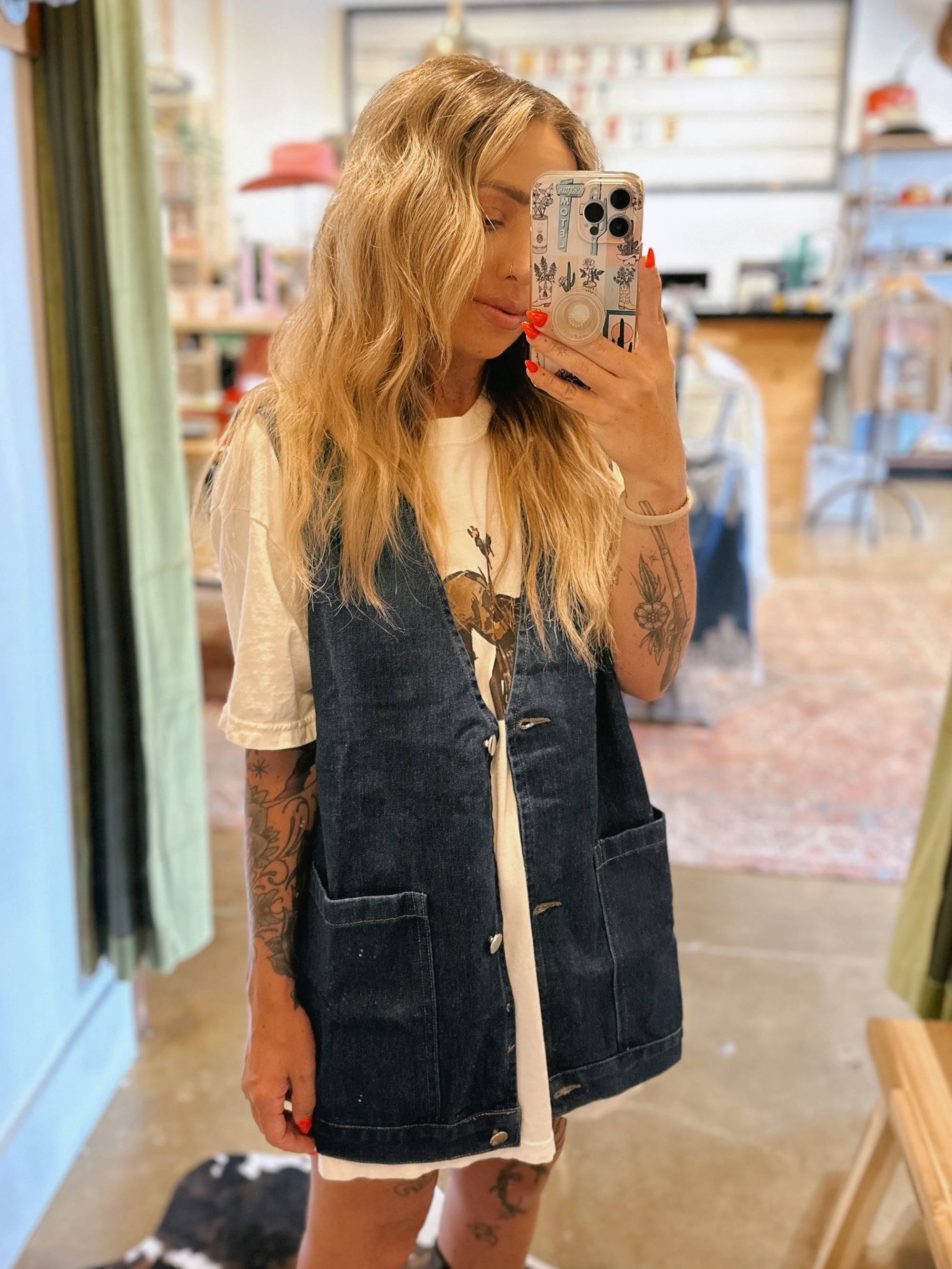 Cowboy Denim Vest - Dark Wash