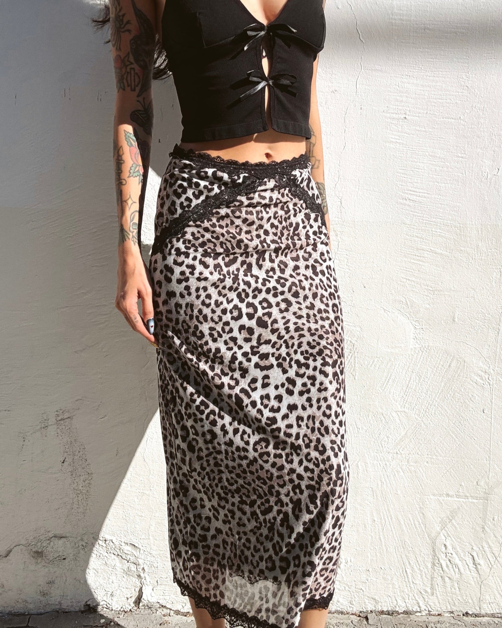 Kitty Lace Trim Midi Skirt