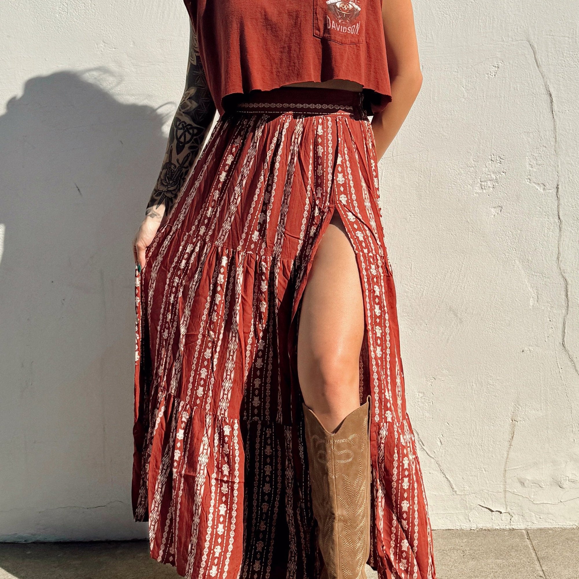 Navajo Stripe Maxi Skirt