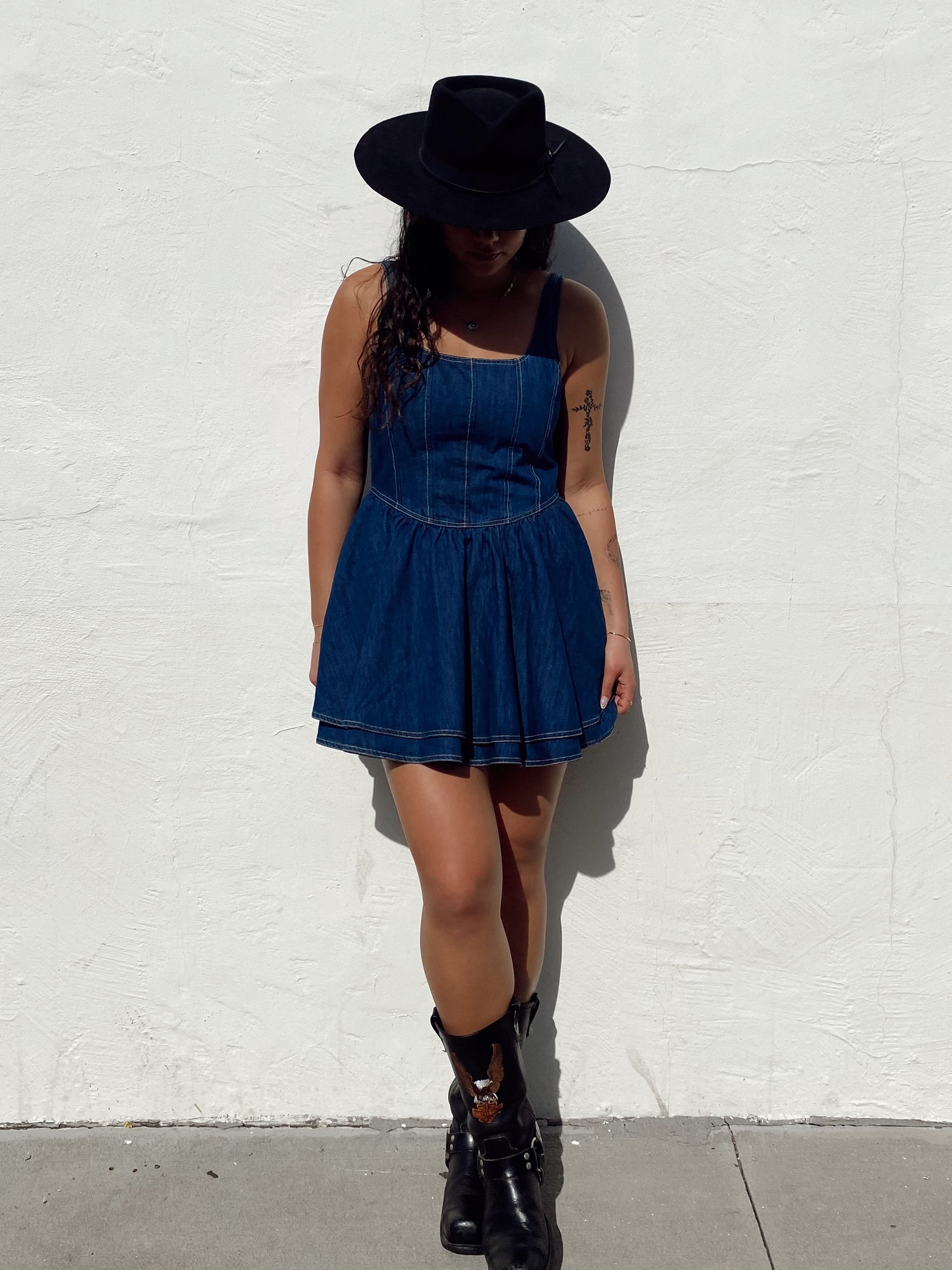 Denim Corset Mini Dress