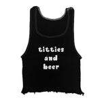 Titties and Beer Crop Tank Sleazy Rider