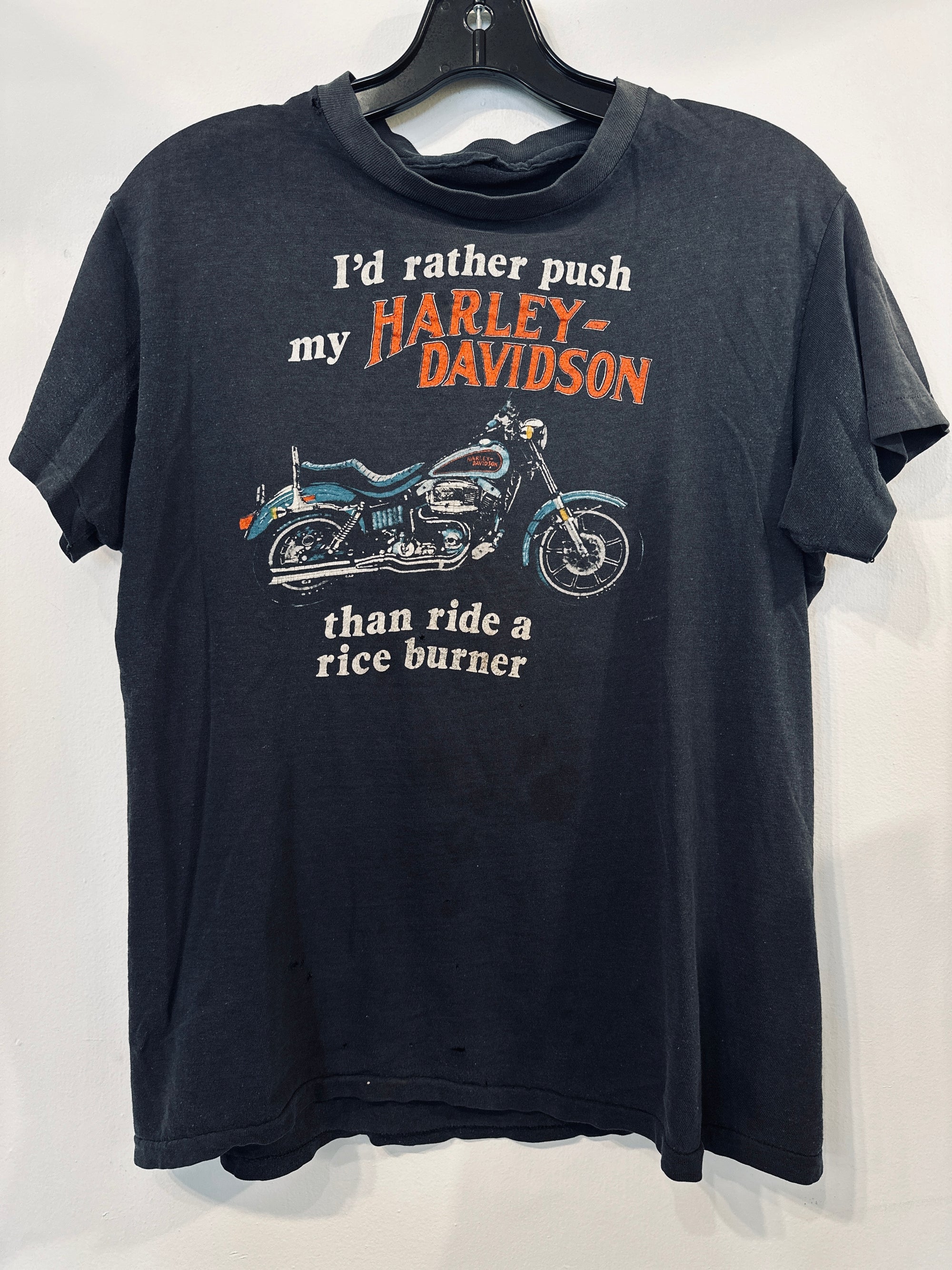 Rather Push My Harley Vintage Tee