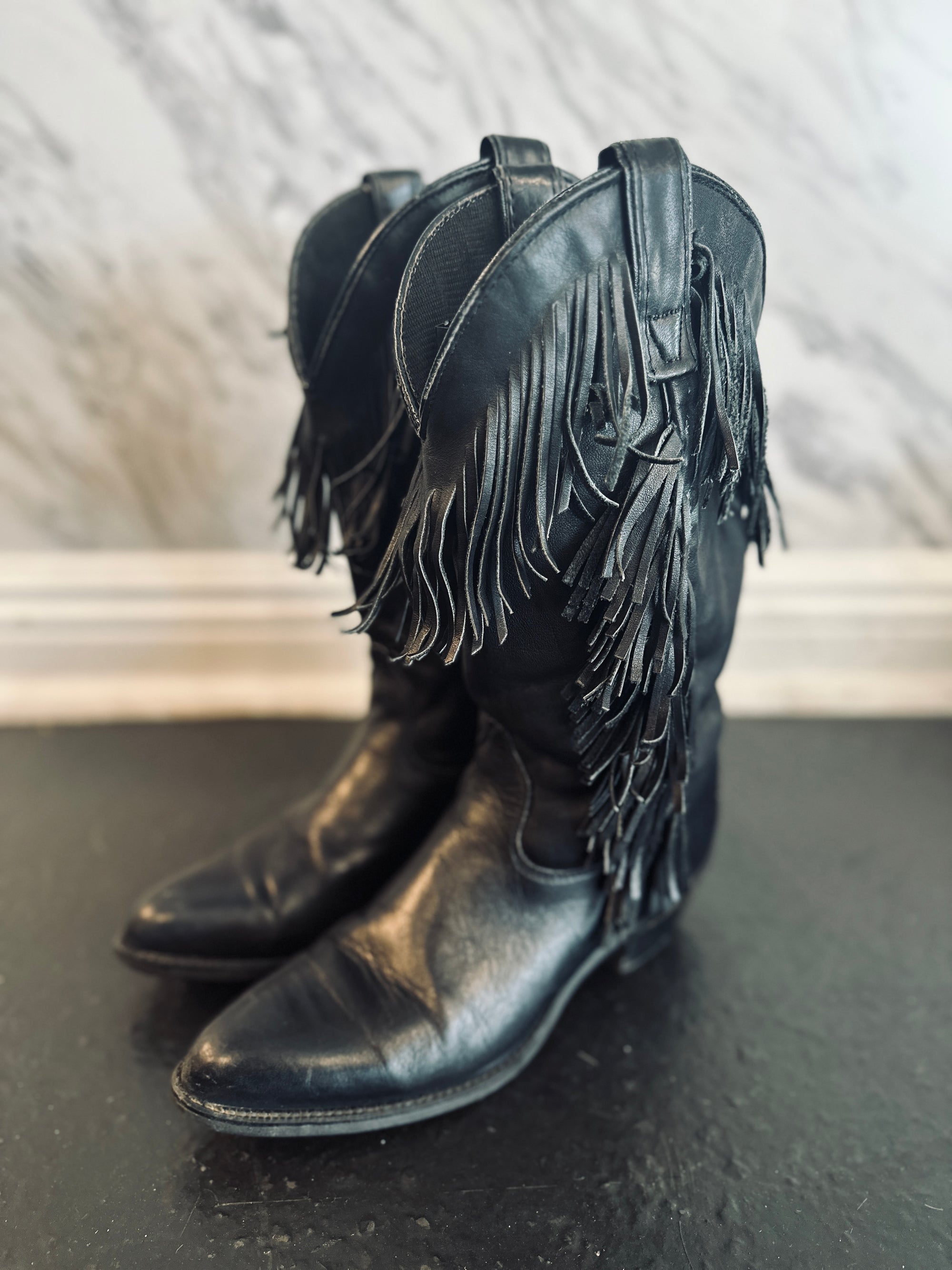 Fringe Cowboy Boot Burnout