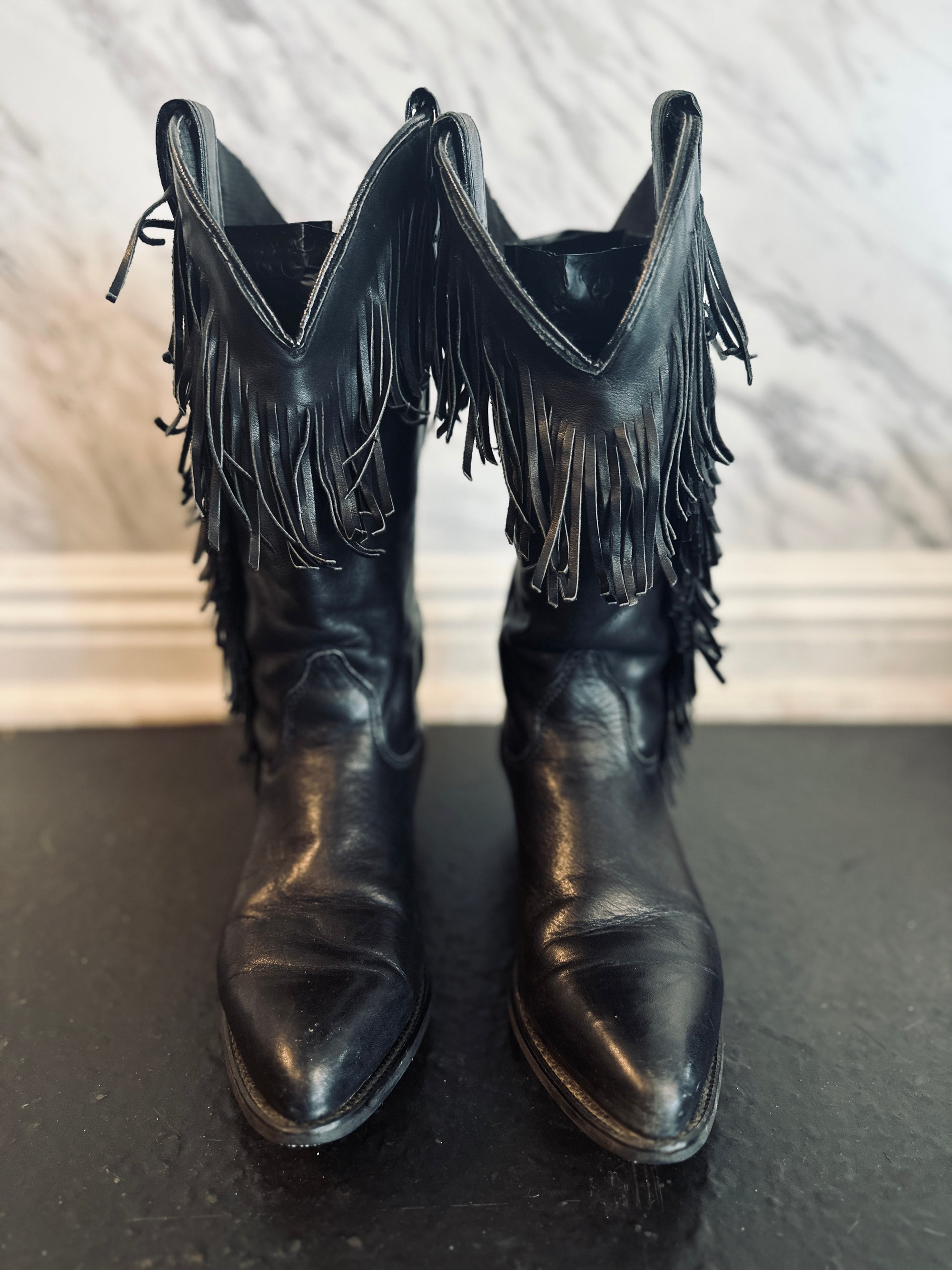 Fringe Cowboy Boot Burnout