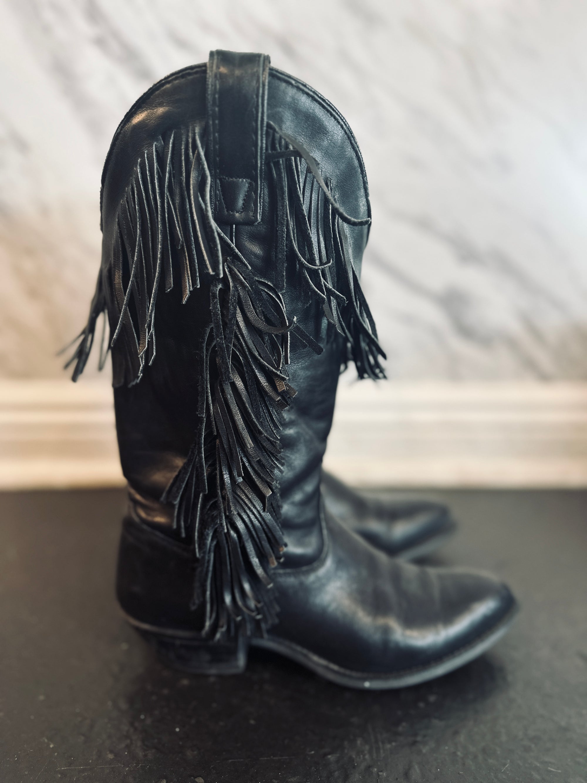 Fringe Cowboy Boot Burnout