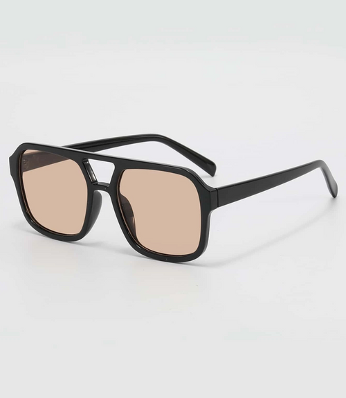 Oversized Square Aviator Sunglasses - Brown Burnout
